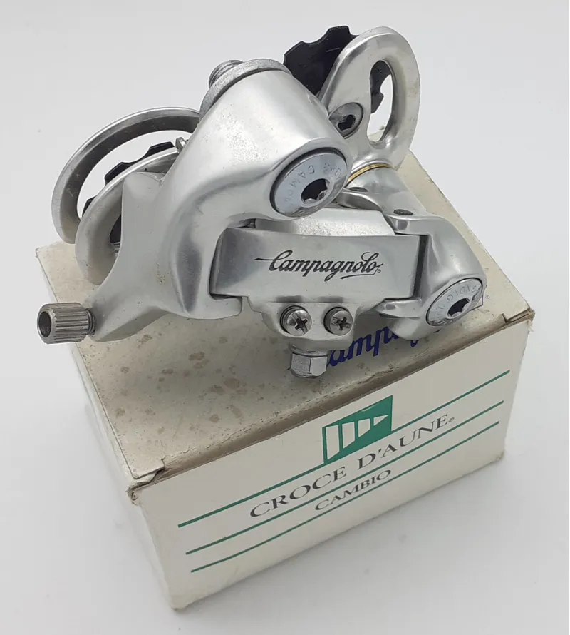 Campagnolo Croce d'Aune R010 Style 8 Speed Rear Derailleur in Silver NOS 1991 Shop Soiled-2